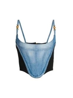 Versace Denim Corset Top