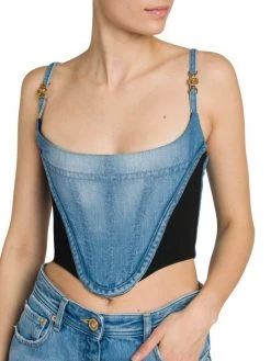 Versace Denim Corset Top -Versace Online Shop unnamed file 2092