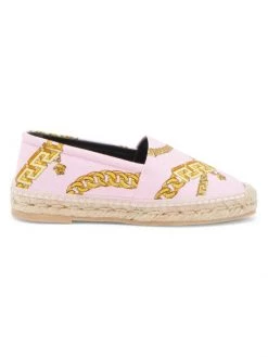 Versace Chain-Print Canvas Espadrilles