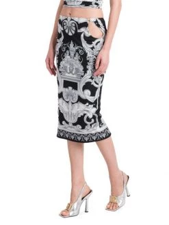 Versace Oversized Barocco Print Keyhole Midi-Skirt -Versace Online Shop unnamed file 2150
