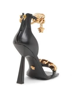 Versace Chain & Leather High-Heel Sandals Black -Versace Online Shop unnamed file 2182