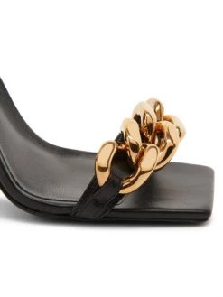 Versace Chain & Leather High-Heel Sandals Black -Versace Online Shop unnamed file 2185