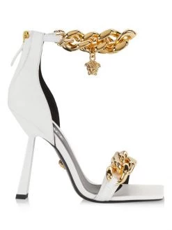 Versace Chain & Leather High-Heel Sandals Black -Versace Online Shop unnamed file 2186