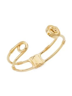 Versace Goldtone Medusa Safety-Pin Cuff