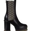 Versace Greca Platform Leather Booties