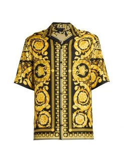 Versace Printed Silk Shirt For Men