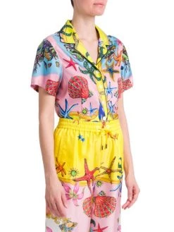 Versace Trésor De La Mer Silk Pajama Top -Versace Online Shop unnamed file 2294