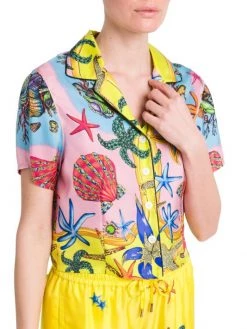 Versace Trésor De La Mer Silk Pajama Top -Versace Online Shop unnamed file 2296