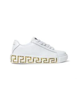 Versace Leather Greca Sneakers For Kids White -Versace Online Shop unnamed file 2306