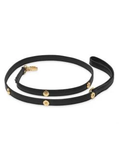 Versace Medusa Goldtone & Faux Leather Dog Leash