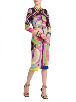 Versace Barocco Print Zip-Front Shirtdress -Versace Online Shop unnamed file 2361