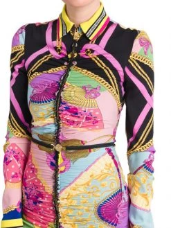 Versace Barocco Print Zip-Front Shirtdress -Versace Online Shop unnamed file 2363