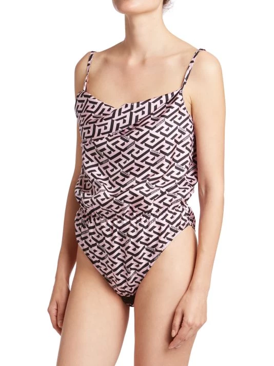 Versace Greca Print Silk Bodysuit 4 Versace Greca Print Silk Bodysuit - Image 4