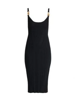 Versace Rib-Knit Medallion Midi-Dress