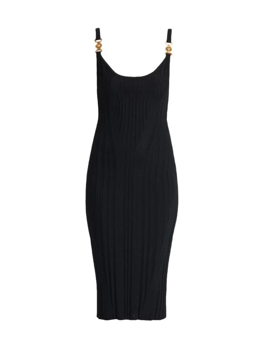 Versace Rib-Knit Medallion Midi-Dress 1 Versace Rib-Knit Medallion Midi-Dress