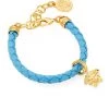 Versace Goldtone & Braided-Leather Charm Bracelet
