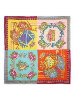 Versace Mixed-Print Silk Square Foulard