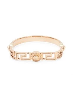 Versace Goldtone Metal Logo Bracelet For Men