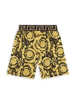Versace Little Boy's & Boy's Baroque Print Fleece Shorts For Kids