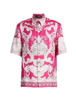 Versace Silk Short-Sleeve Shirt For Men