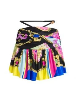 Versace Barocco Print Strappy Miniskirt
