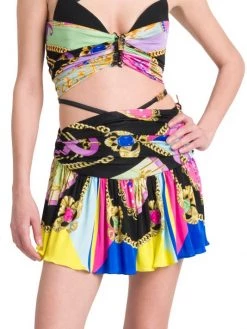 Versace Barocco Print Strappy Miniskirt -Versace Online Shop unnamed file 2470