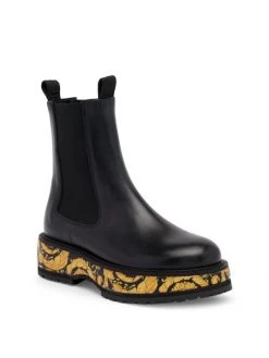 Versace Little Kid's & Kid's Stivaletto Leather Chelsea Boots For Kids