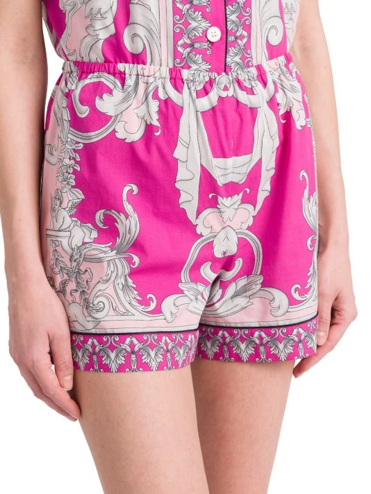 Versace Silver Baroque Silk Pajama Shorts 6 Versace Silver Baroque Silk Pajama Shorts - Image 6