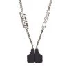 Versace Metal & Silicone La Greca Necklace For Men Black Gold