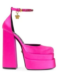 Versace Satin Platform Pumps Orchid