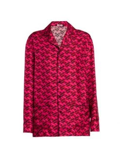 Versace Greek Signature Silk Pajama Top