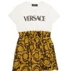Versace Little Girl's & Girl's Barocco Logo Jersey Dress For Kids