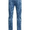 Versace Silver Baroque, Fuchsia And Tawny Skinny Jeans For Men