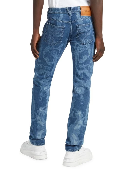 Versace Silver Baroque, Fuchsia And Tawny Skinny Jeans For Men 5 Versace Silver Baroque, Fuchsia And Tawny Skinny Jeans For Men - Image 5