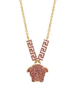 Versace Whimsy Medusa Goldtone & Strass Crystal Pendant Necklace