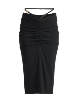 Versace Ruched Strappy Georgette Midi-Skirt