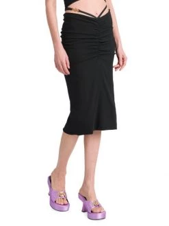 Versace Ruched Strappy Georgette Midi-Skirt -Versace Online Shop unnamed file 2685