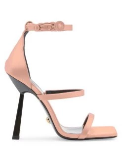 Versace 3 Strap Satin Sandals Orange