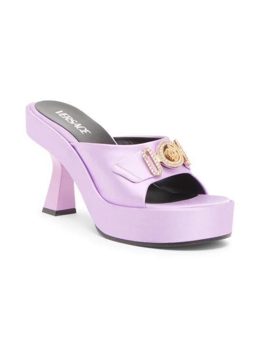 Versace Biggie Metallic Leather Mules Tawny Brown 2 Versace Biggie Metallic Leather Mules Tawny Brown - Image 2