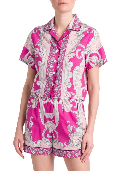 Versace Silver Baroque Silk Pajama Top 3 Versace Silver Baroque Silk Pajama Top - Image 3