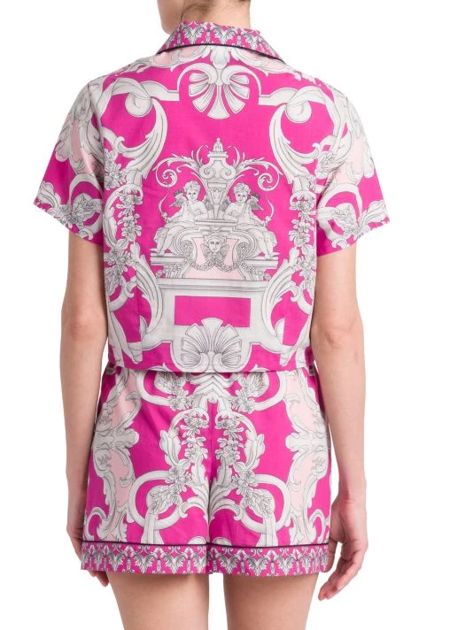 Versace Silver Baroque Silk Pajama Top 5 Versace Silver Baroque Silk Pajama Top - Image 5