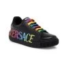 Versace Little Kid's & Kid's Leather Logo Sneakers For Kids Black Multi