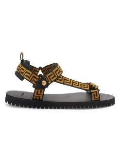 Versace Medusa Fabric Sandals For Men Neon Green