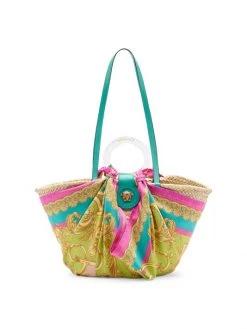 Versace Medium Scarf Raffia Tote