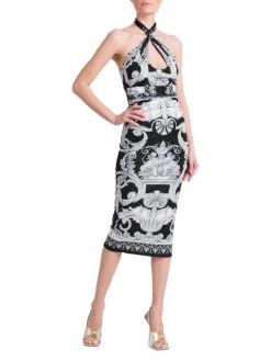 Versace Oversized Barocco Print Halter Midi-Dress -Versace Online Shop unnamed file 2804