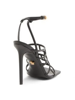 Versace Caged Leather Stiletto Sandals Optical White -Versace Online Shop unnamed file 2831