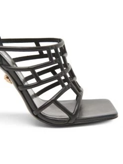 Versace Caged Leather Stiletto Sandals Optical White -Versace Online Shop unnamed file 2834