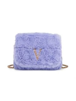 Versace Virtus Faux Fur Shoulder Bag