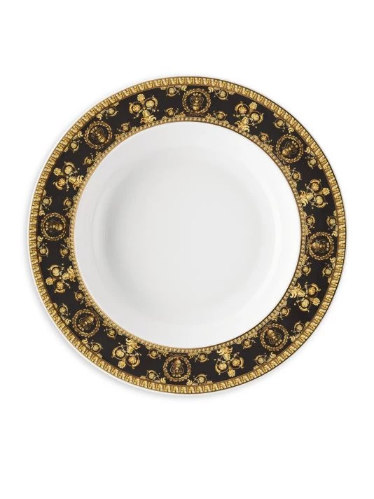 Versace I Love Baroque Nero Rim Soup Plate 1 Versace I Love Baroque Nero Rim Soup Plate