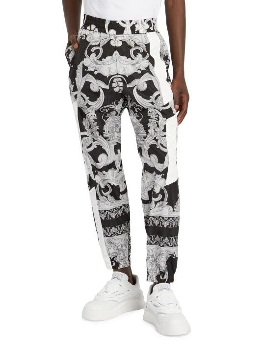 Versace Silver Baroque And Black Technical Pants For Men 3 Versace Silver Baroque And Black Technical Pants For Men - Image 3
